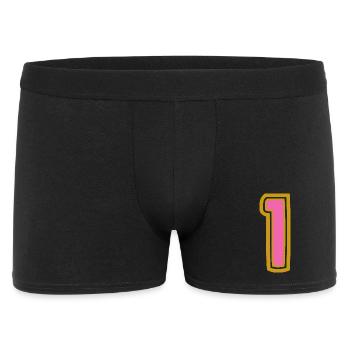 1. 1 JAHR. 1. JAHRESTAG. 1 JAHR GEBURTSTAG - Männer Boxer Shorts - Schwarz - Vorne