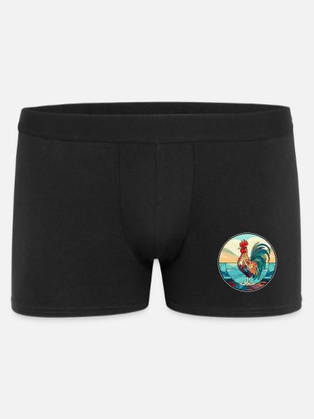 Hahn Buntes Glas Bunte Karikatur Kawaii Anim - Männer Boxer Shorts - Schwarz