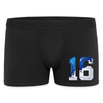 NO. 16 NUMBER 16 BLUE WHITE 16TH BIRTHDAY - Men's Boxer Shorts - black - Front