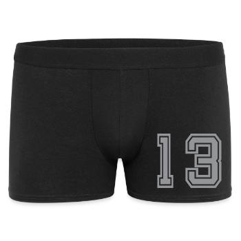 Trikotnummer 13 - Männer Boxer Shorts - Schwarz - Vorne