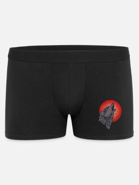 Howling wolf, full moon - Men's Boxer Shorts - black