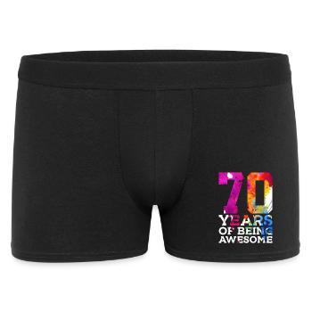 70 YEARS OF BEING AWESOME 70. GEBURTSTAG - Männer Boxer Shorts - Schwarz - Vorne