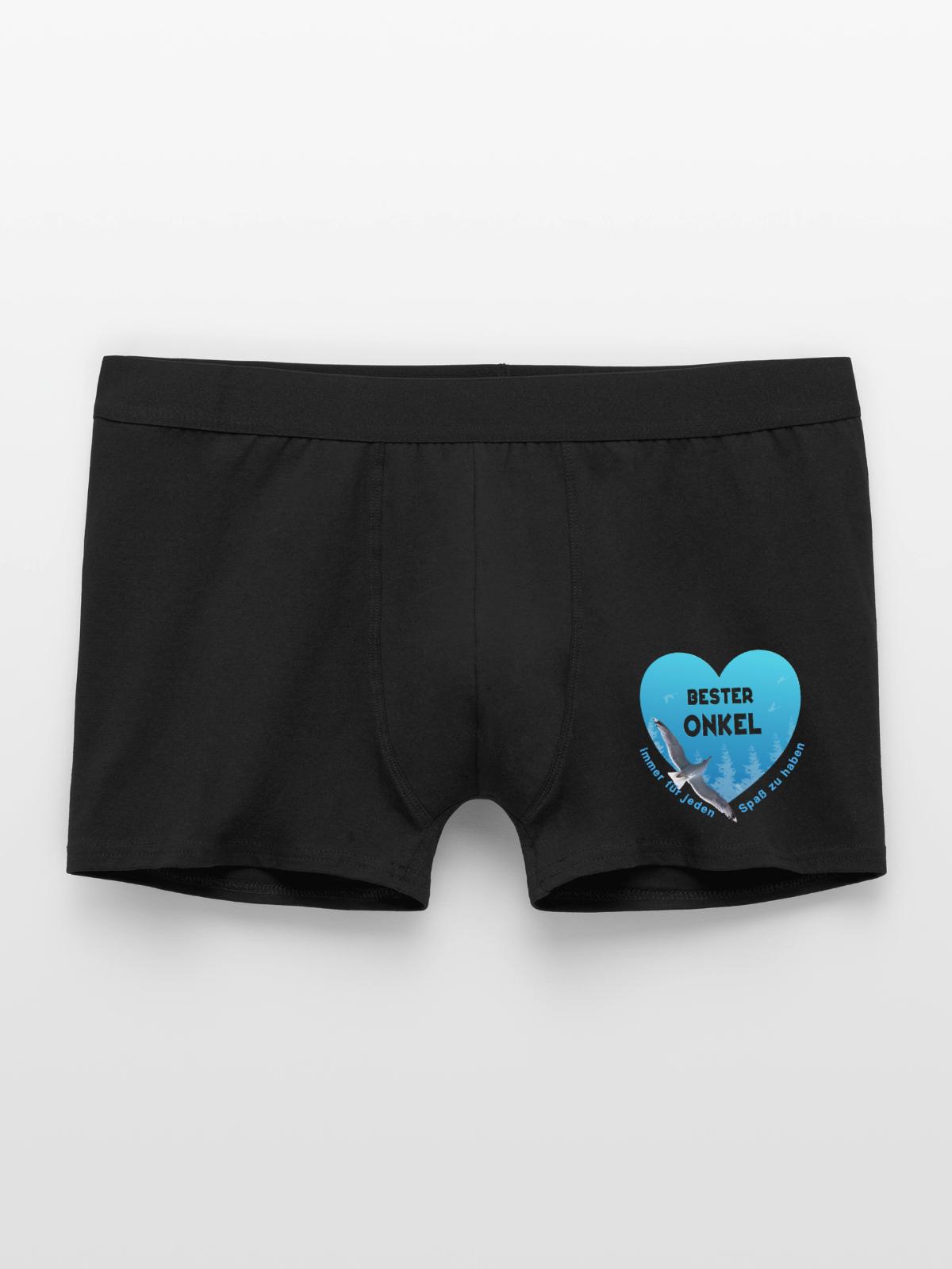 bester Onkel - Männer Boxer Shorts - Schwarz - Vorne