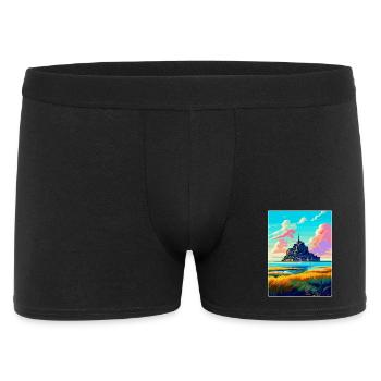 Mont Saint Michel Frankreich Vintage Reiseposter WPA - Männer Boxer Shorts - Schwarz - Vorne