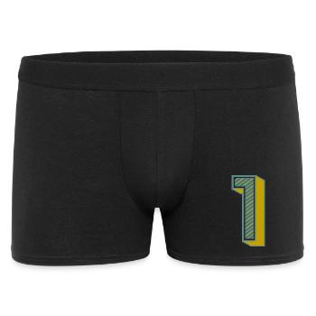 1. 1 JAHR. 1. JAHRESTAG. 1 JAHR GEBURTSTAG - Männer Boxer Shorts - Schwarz - Vorne