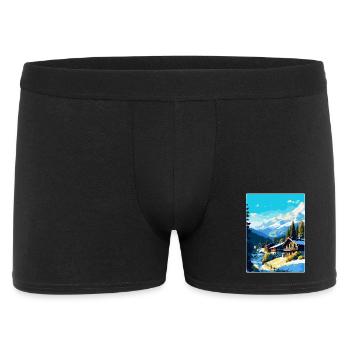 Megève France Affiche de voyage vintage WPA Souvenir - Boxer Homme - noir - Devant