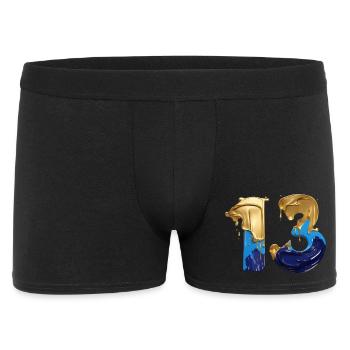 NR. 13 NUMMER 13 COOL 13. GEBURTSTAG - Männer Boxer Shorts - Schwarz - Vorne