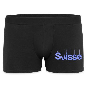 SCHWEIZ. HUMOR. LAND. FLAGGE. GENF. LAUSANNE - Männer Boxer Shorts - Schwarz - Vorne