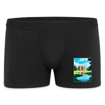 Attingham Park Shropshire Reiseposter Souvenir - Männer Boxer Shorts - Schwarz - Vorne
