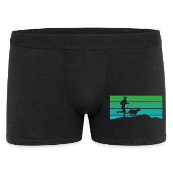 Canicross Geländelauf mit Hund Hundesport - Männer Boxer Shorts - Schwarz - Vorne