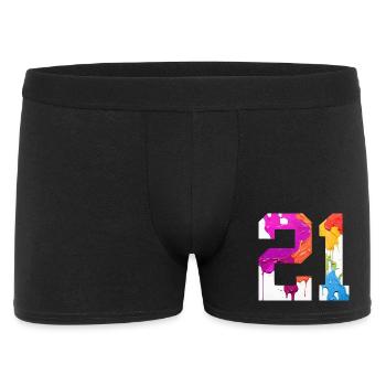 NUMÉRO COLORÉ 21 COLORÉ 21E ANNIVERSAIRE - Boxer Homme - noir - Devant