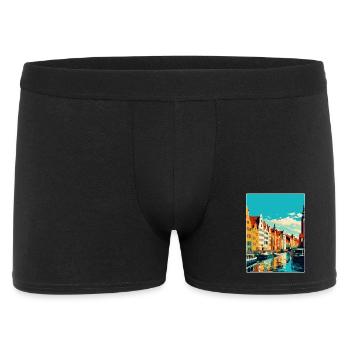 Danzig Polen Vintage Reiseposter WPA Souvenir - Männer Boxer Shorts - Schwarz - Vorne