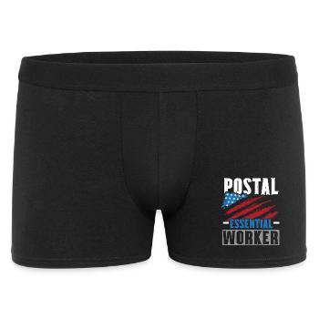 Ich bin Postangestellter Briefträger Postbote Beru - Männer Boxer Shorts - Schwarz - Vorne