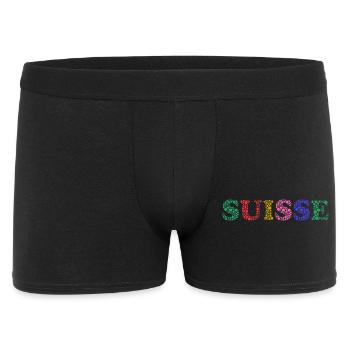 SCHWEIZ. LAND - Männer Boxer Shorts - Schwarz - Vorne