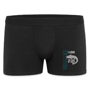 Waller fischen Nachtangeln Angler und Anglerin - Männer Boxer Shorts - Schwarz - Vorne