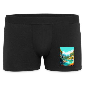 Peneda Geres Nationalpark Portugal Reiseplakat - Männer Boxer Shorts - Schwarz - Vorne