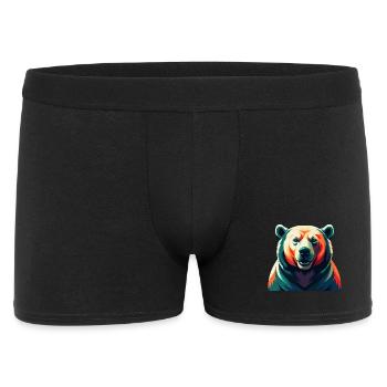 Polar Bear Cartoon Character Colorful Pet Animal - Men's Boxer Shorts - black - Front