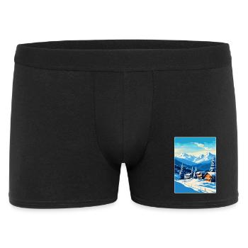 Kitzbühel Österreich Vintage Reiseplakat Souvenir - Männer Boxer Shorts - Schwarz - Vorne