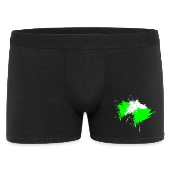 Klecks Fleck Flecke Weiß Hellgrün Vektor Design - Männer Boxer Shorts - Schwarz - Vorne