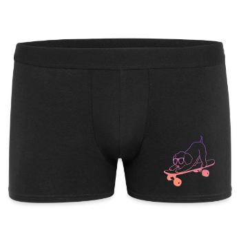 Skateboarder Skaten Hund auf Skateboard - Männer Boxer Shorts - Schwarz - Vorne