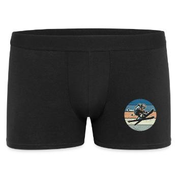 Ski Fahrer Vintage - Männer Boxer Shorts - Schwarz - Vorne