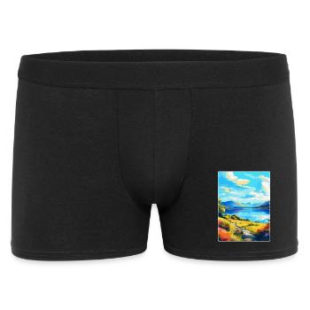 Loch Lomond Nationalpark Reiseplakat Souvenir - Männer Boxer Shorts - Schwarz - Vorne