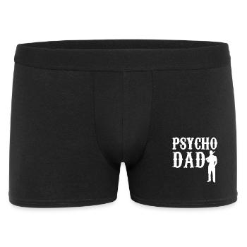 Psycho Dad - Vater GiftiDea - Männer Boxer Shorts - Schwarz - Vorne