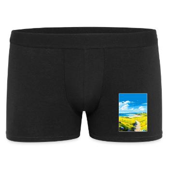 Isle Of Tiree Schottland Vereinigtes Königreich Reiseposter Souvenir - Männer Boxer Shorts - Schwarz - Vorne