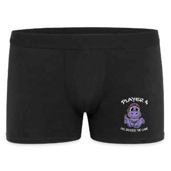Viertes Baby Spieler 4 Kind Baby Dinosaurier - Männer Boxer Shorts - Schwarz - Vorne