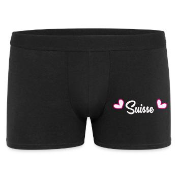 SUISSE. PAYS. GENEVE. HUMOUR. DRAPEAU - Boxer Homme - noir - Devant
