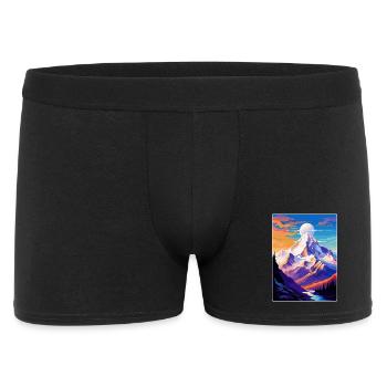 Mont Blanc Mountain Europe Vintage Travel Poster - Men's Boxer Shorts - black - Front