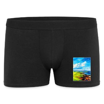 Isle Of Muck Schottland Uk Reise Poster Souvenir - Männer Boxer Shorts - Schwarz - Vorne