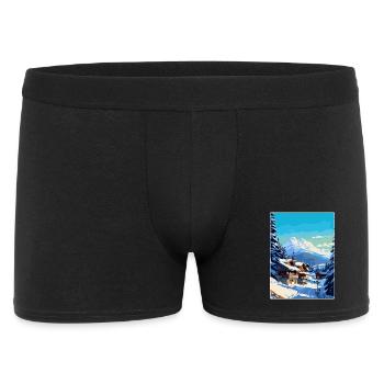 Megève France Affiche de voyage vintage WPA Souvenir - Boxer Homme - noir - Devant