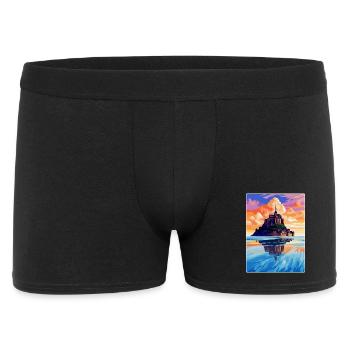 Mont Saint Michel Frankreich Vintage Reiseposter WPA - Männer Boxer Shorts - Schwarz - Vorne