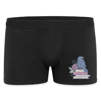 Mystischer Rabe - Männer Boxer Shorts - Schwarz - Vorne