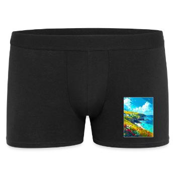 Cornwall England Uk Vintage Reiseplakat Souvenir - Männer Boxer Shorts - Schwarz - Vorne