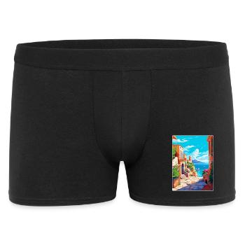Rhodes Grèce Vintage Voyage Poster WPA Souvenir - Boxer Homme - noir - Devant