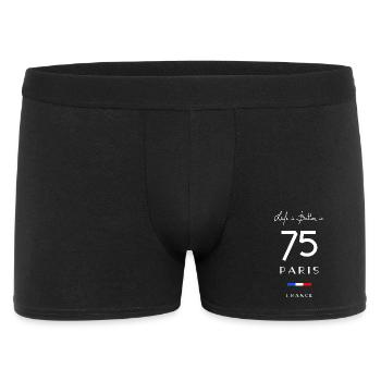 Das Leben ist besser in PARIS Nummer 75 Frankreich - Männer Boxer Shorts - Schwarz - Vorne