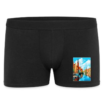 Danzig Polen Vintage Reiseposter WPA Souvenir - Männer Boxer Shorts - Schwarz - Vorne