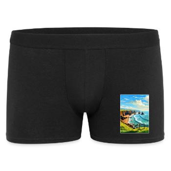 Hartland Quay Devon Vintage Travel Poster Souvenir - Men's Boxer Shorts - black - Front