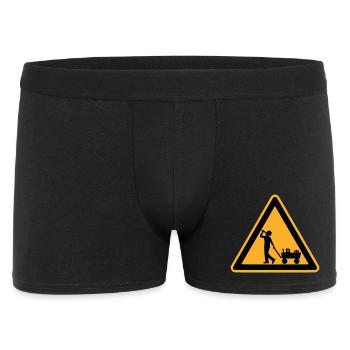 Father's Day warning sign - Men's Boxer Shorts - black - Front