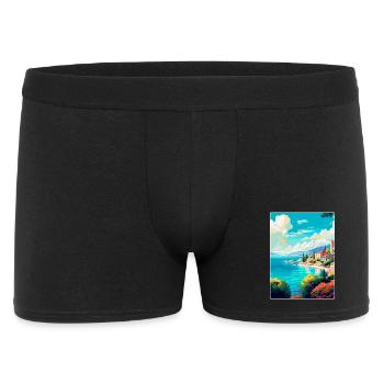 Vis Island Croatia Vintage Travel Poster Souvenir - Men's Boxer Shorts - black - Front
