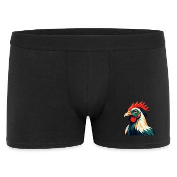 Huhn Cartoon Figur Buntes Haustier Tier - Männer Boxer Shorts - Schwarz - Vorne