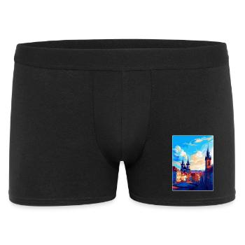 Prag Tschechische Republik Vintage Reiseplakat WPA - Männer Boxer Shorts - Schwarz - Vorne