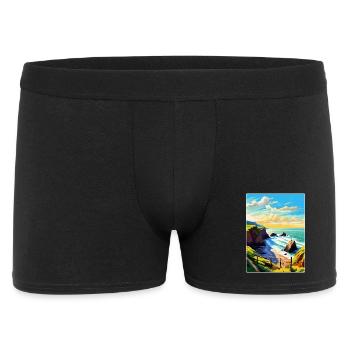 Hartland Quay Devon Vintage Travel Poster Souvenir - Men's Boxer Shorts - black - Front