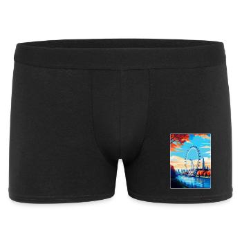 London Eye England Uk Vintage Reiseposter WPA - Männer Boxer Shorts - Schwarz - Vorne