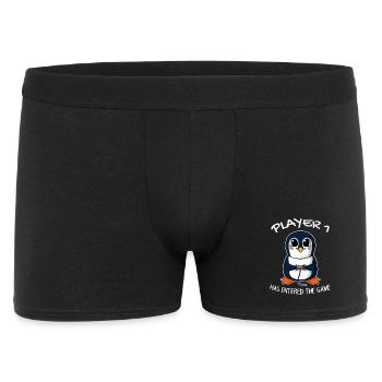Premier bébé joueur 1 bébé pingouin enceinte - Boxer Homme - noir - Devant