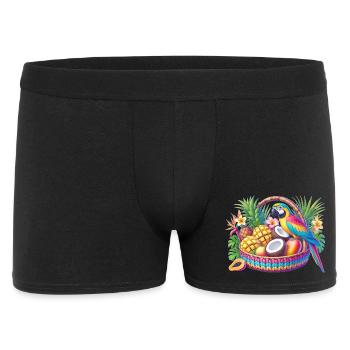 Corbeille de fruits avec perroquet - Boxer Homme - noir - Devant