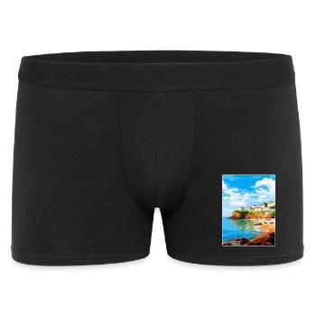 Portscatho Cornwall England Vereinigtes Königreich Reiseposter WPA - Männer Boxer Shorts - Schwarz - Vorne
