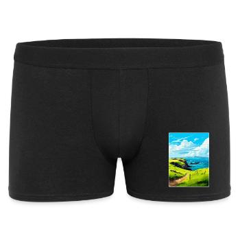 Isle Of Scalpay Schottland Vereinigtes Königreich Vintage Reiseposter - Männer Boxer Shorts - Schwarz - Vorne